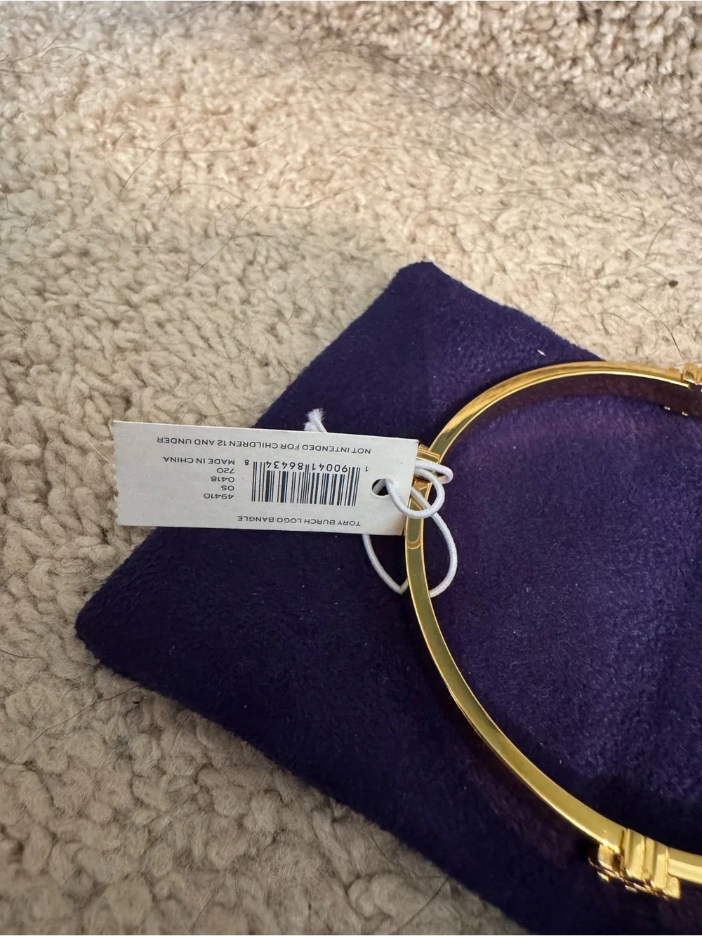 Tory Burch Gold-tone Logo Cuff Bracelet